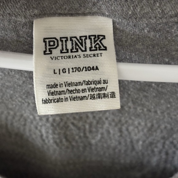 Victoria's Secret PINK Woman's Large Sequin USA Tee Tank Top Shirt Gray - Picture 3 of 5